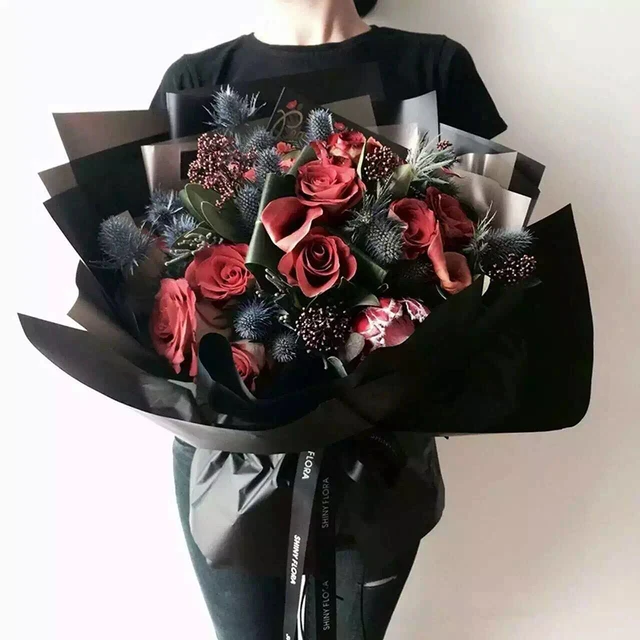 韓国で人気の黒色防水ブーケ包装包装包装紙 Buy 包装紙 黒紙 防水紙 Product On Alibaba Com