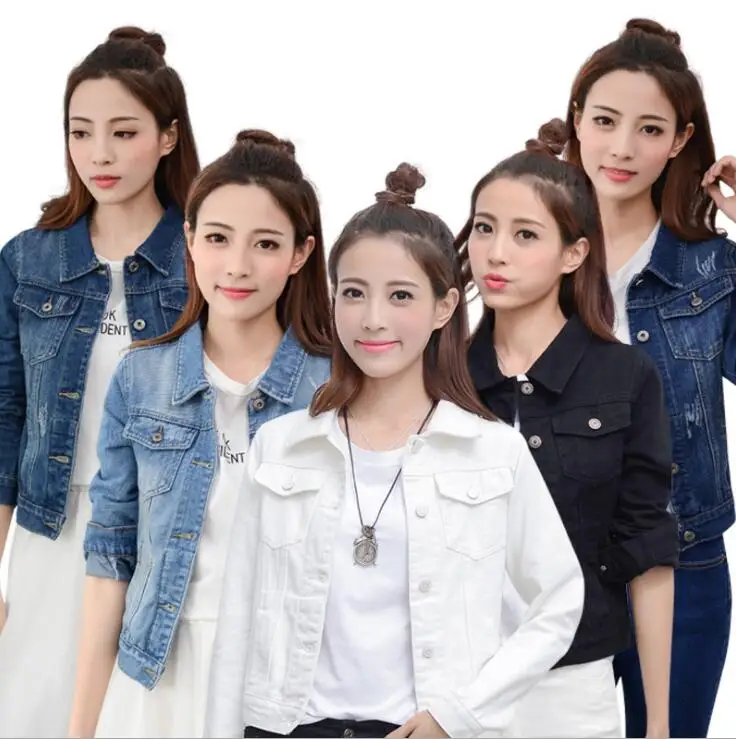 Jeans Jacket Women Casacos Feminino Slim Lace Patchwork Beading Denim Lady Jackets