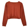 Online V Neck LongSleeve Women Crop Top Sweater