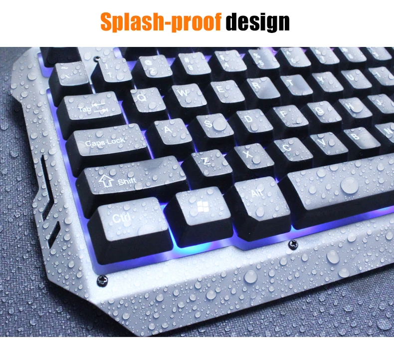 PC Wire Backlit Style USB Gaming Aluminum Keyboard And Mouse