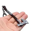 God of War 4 Leviathan Key Chain Metal Keyrings Kratos Guardian Shield Ice Axe Charm Pendant llaveros Car Keychain Game Jewelry