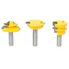 L-N036 3Pc Jointing Router Bit Set -Lock Miter Glue Joint Drawer Front Woodworking cutter Tenon Cutter for Woodworking Tools