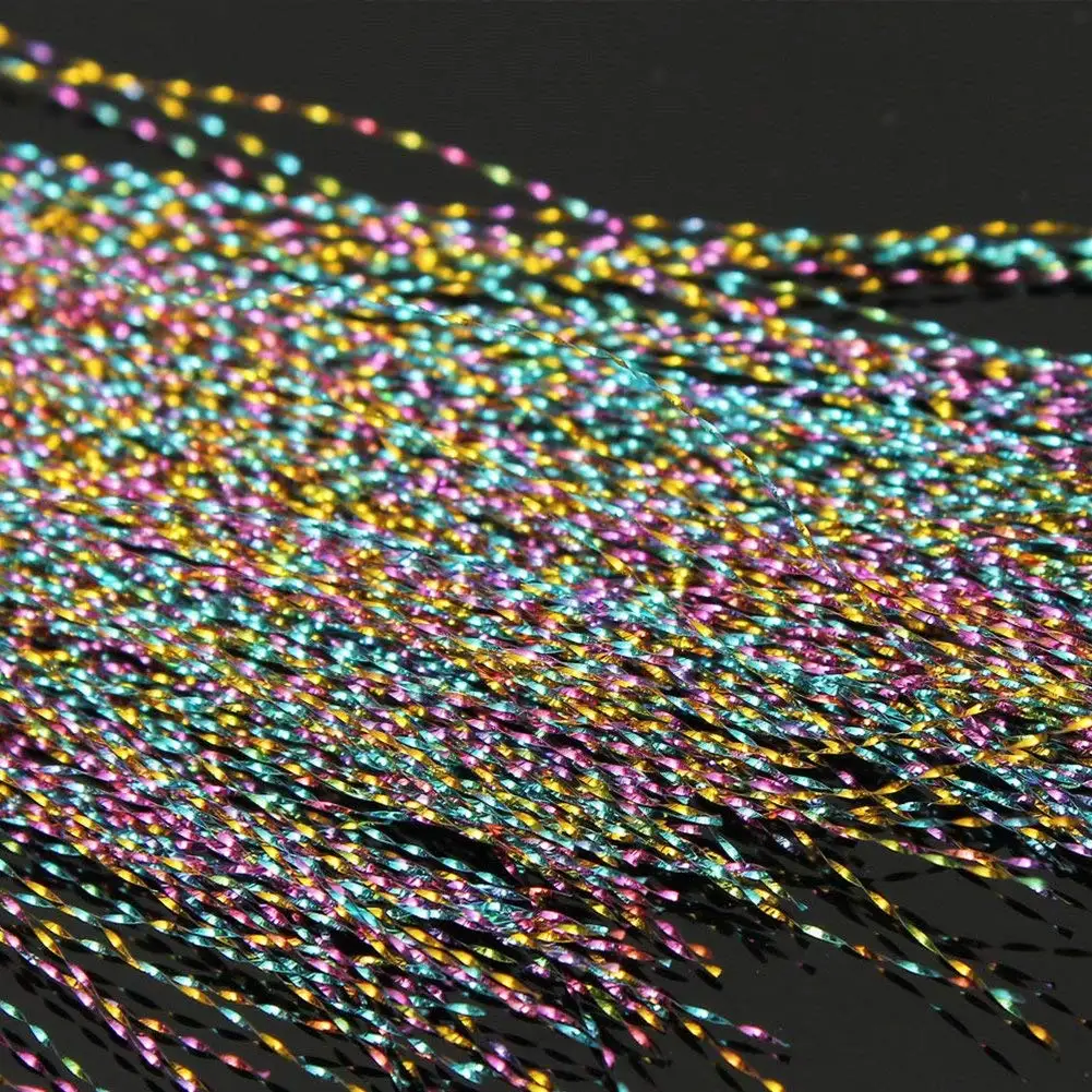 Tubwair Crystal Flash Fly Tying Material, 150Pcs Colorful Crystal Flash Fly Fishing Line Fly Tying Material Fishing Lure Dry Flies, Sparkle Dry Streamer Fly Fishing Tying String Materials