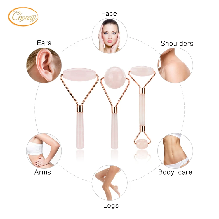 Professional Wholesale Face Massager Rose Quartz Jade Stone Facial Roller For Face In OEM Box