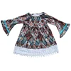 flower princess with lace dress baby dress design western kids smocked Clothing wholesale spring altumn cotton child clothes