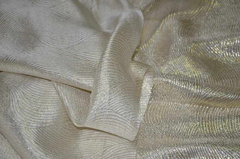 Silk Jacquard Fabric Silk Lurex Fabric Spring Summer Shiny Lurex Silk
