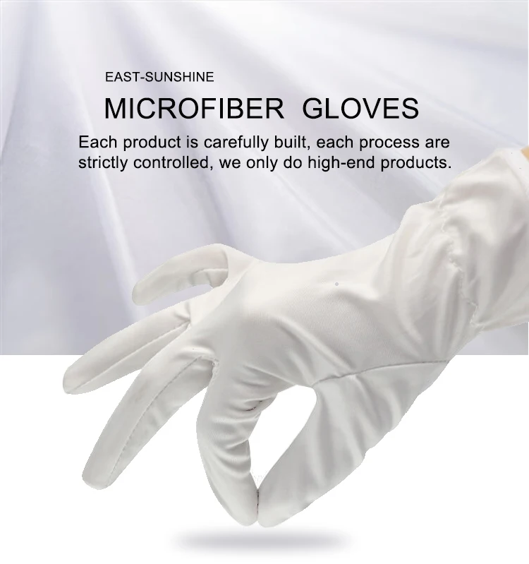High Quality Dustproof Custom Size Microfiber Jewelry Polishing Gloves