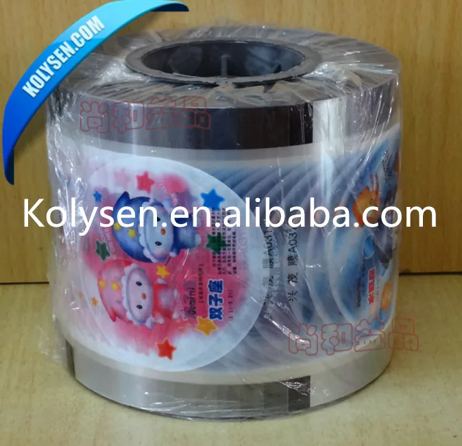 plastic PP/PET/PS/PET cup container sealing /lidding film rolls