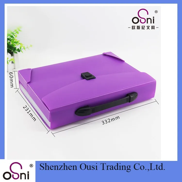 Hard Cover Plastic Folder Shape Box Storage File Folder Logo With Slide