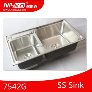 Factory Supply Stainless Steel Lab Sink Double Bowl Brushed Sink