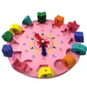 Chinese Zodiac digital shape cognition 3d puzzle clocks wooden clock puzzle