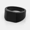 JMY Simple Stainless Steel Blank Surface Fine Polishing Square Couple Ring