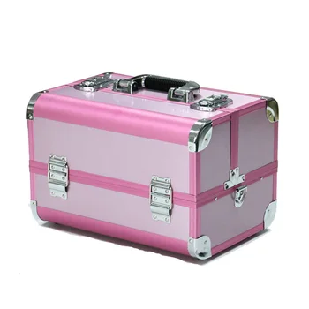 medium pink aluminium vanity case