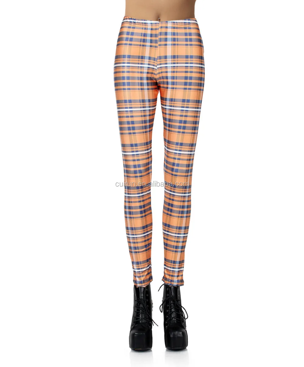 2015 Fashion Leggings Plaids Sublimation Print Plus Size Leggings N1 91 