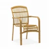Welded Aluminum Bamboo Powder Coated Aluminium Stacking Chair