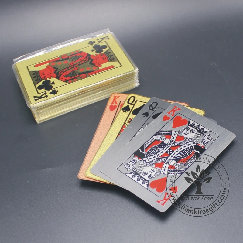 Plated 24k True Gold/silver Custom Metal Playing Cards Wholesale Gifts