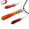 Indian Agate, Mookaite Jasper, Smoky Quartz Gemstone Pendant Wire Wrapped Pendulum Point Stone Pendant With Silver Plated