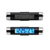 2 in 1 Digital Car LCD Clock Thermometer Electronic Car Automotive Clock temperature meter Blue Backlight K01