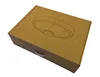 Brown postage box + black printing with white plastic PP handle standard packaging design