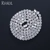 RAKOL AAA cz zircon white gold plated silver 16/18/24/26 inch cuban chain necklace for men N2070