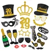 21 count glitter photo booth props 2020 happy new year hat and glasses for party decoration