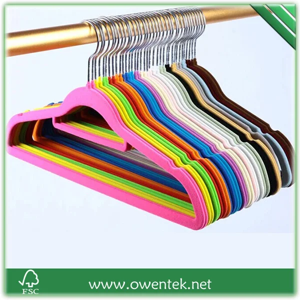 Nonslip Purple Velvet Hanger Plastic Clothes Hanger Cute Design Velvet