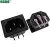 Snap pin 250V 10A IEC320 C14 3Pins PCB Panel Power Inlet Socket Connector