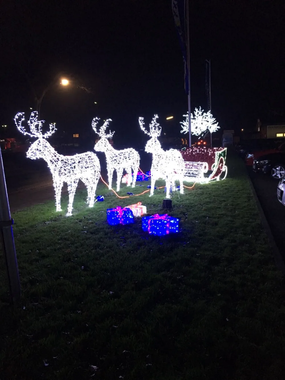 Outdoor Kerst 3d Rendier Motief Licht Waterdichte Rendier Sleigh Sets