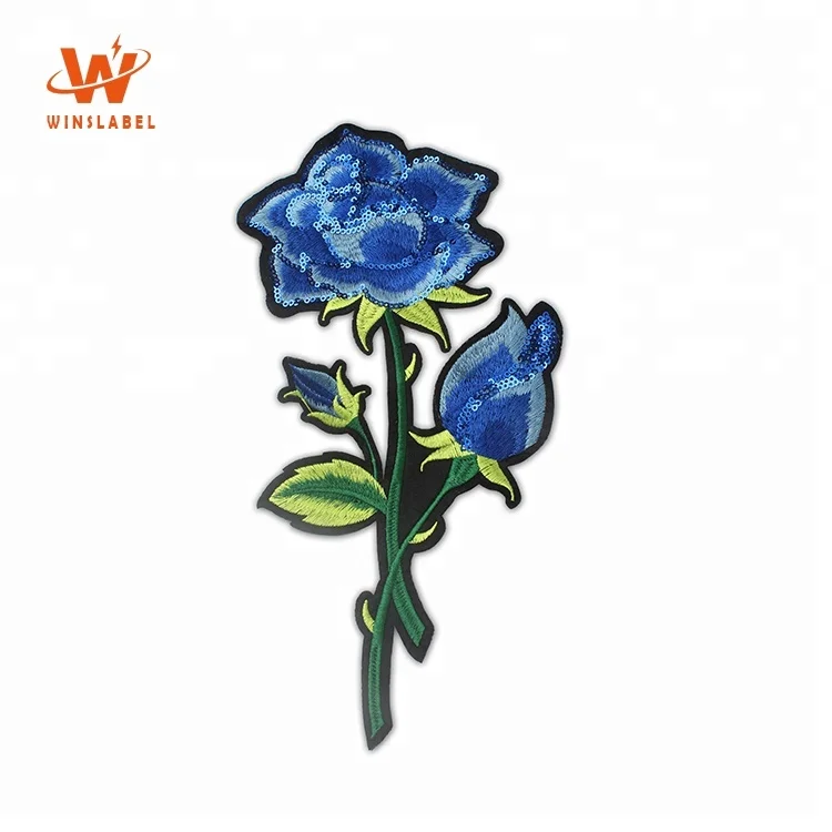 Iron Patch Sticker 3D Sequined Flower Embroidery Paillette Patches