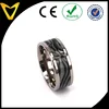 Men natural abalone shell inlay ring design balck shell ring