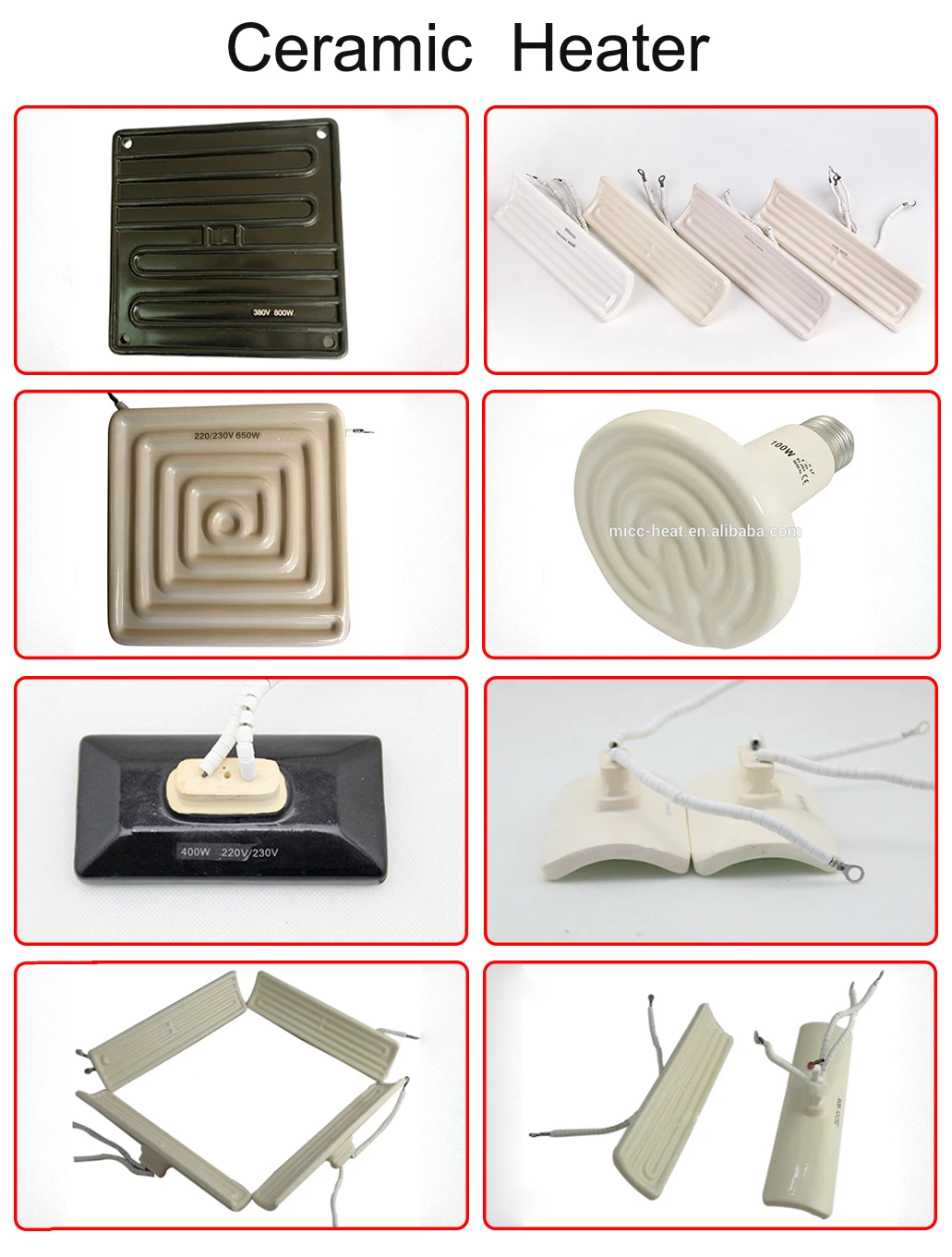 Micc 220v Small Infrared Ceramic Heater Heating Element For Vacuum