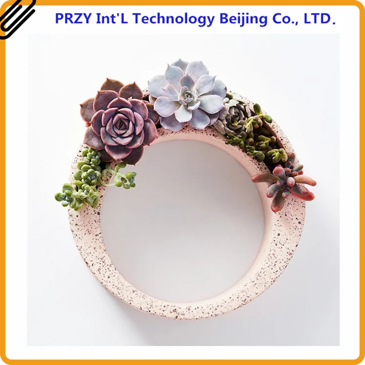 2017 New Cement flower pots Craft molds Silicone Centrifugal circle Concrete Vase Decoration Mold03