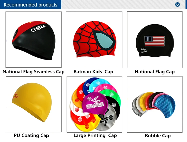 Custom Logo 100% Silicone Personalised Black Funny Swim Caps for Adults