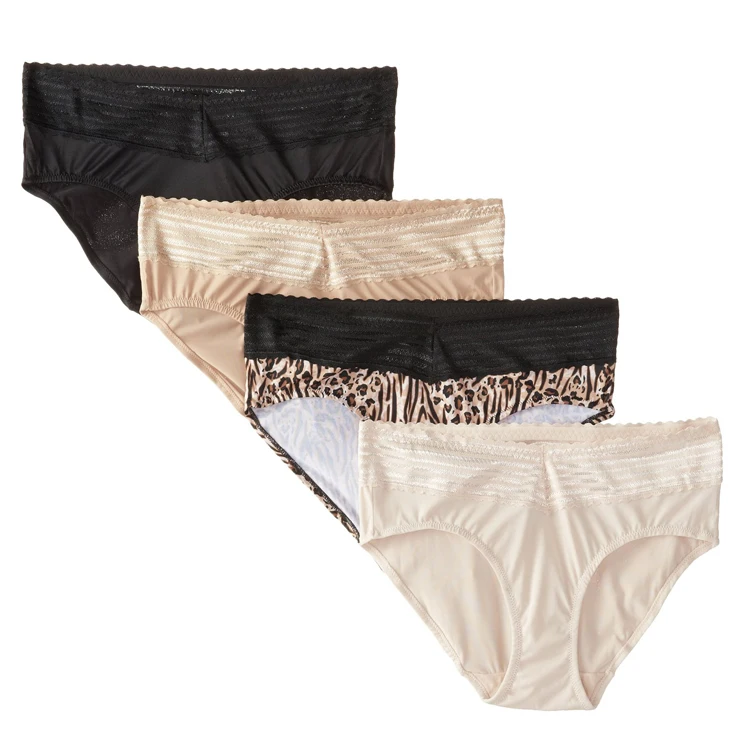 4pcs Set Low Waist Trendy Sexy Cotton Lace Ladies Panty Brand Names