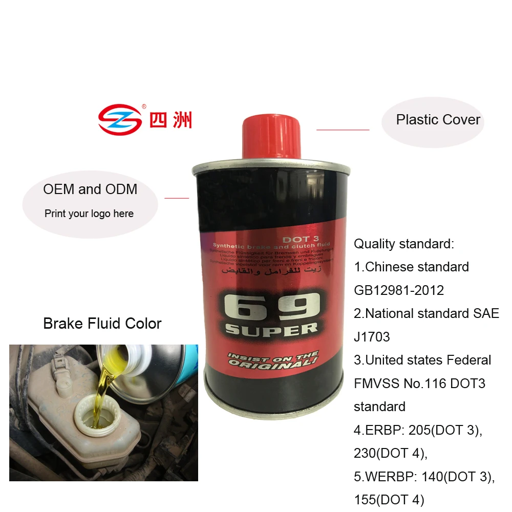 High Boiling Point Clutch Brake Fluid DOT3 Guangzhou Sizhou Auto Care