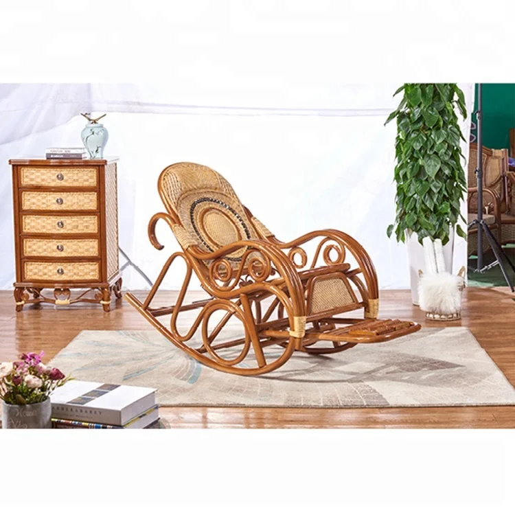 Luxury Rocking Chair Rattan Wicker Furniture Indoor Living Room Luxury Rocking Chair Rattan Wicker Furniture Indoor Living Room Glider Recliner Modern Easy