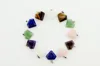 Natural druzy heart stone pendant diamond shaped facet pendant for neckalce jewelry components