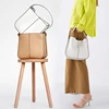 custom vegen pu leather female satchel women office tote bag ladies classic bucket handbag with purse