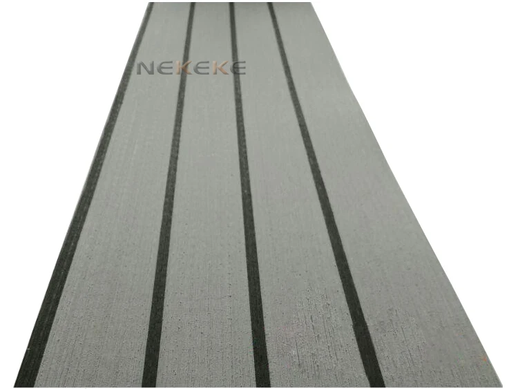 25 Meter Roll 190mm Wide Synthetic gray Decking With Black Caulking Line Stripe