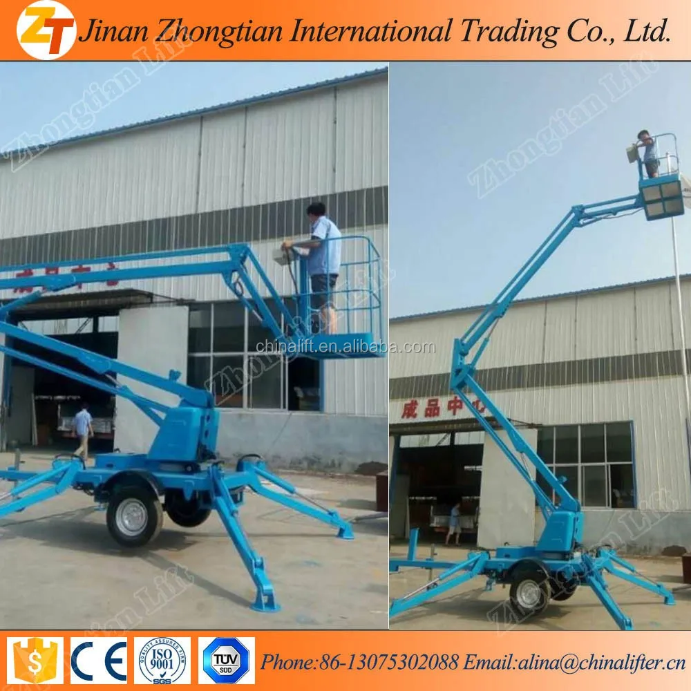 China 822m Height Diesel Trailer Boom Lift Articulating Boom Lift
