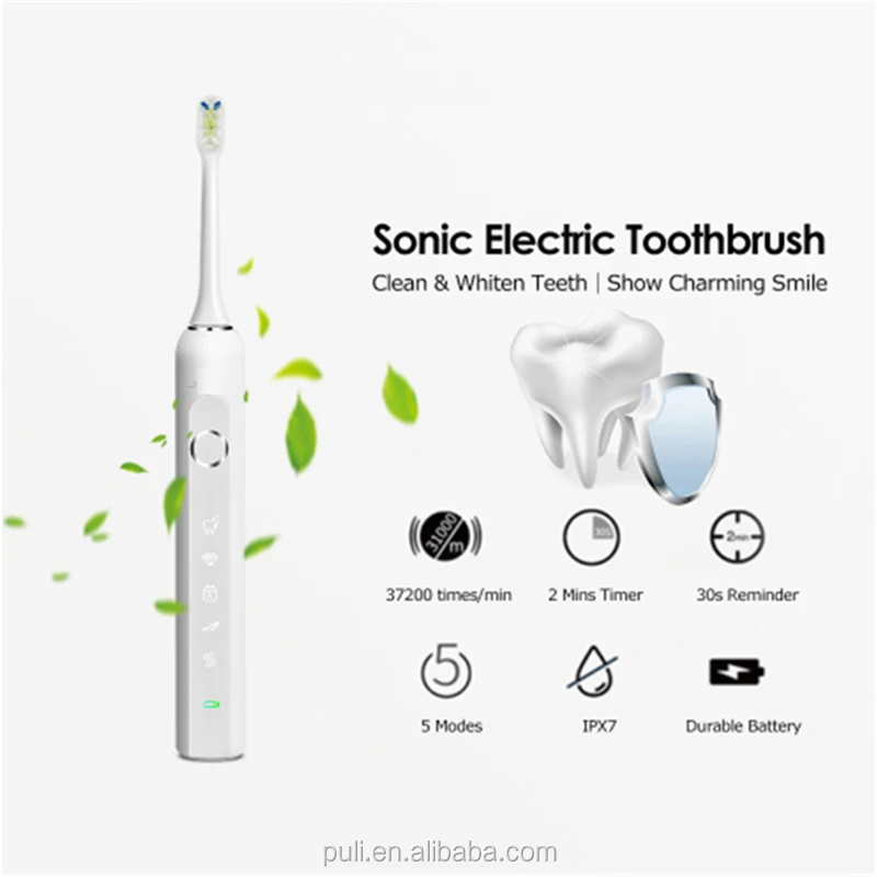 Long Standby Time Vibrate Electric Toothbrush With Led Light Whitening