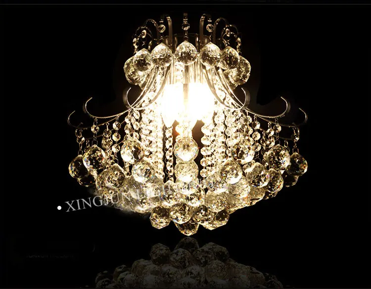 Decorating lighting romantic European LED Stainless Steel modern crystal pendant light metal  light vintage