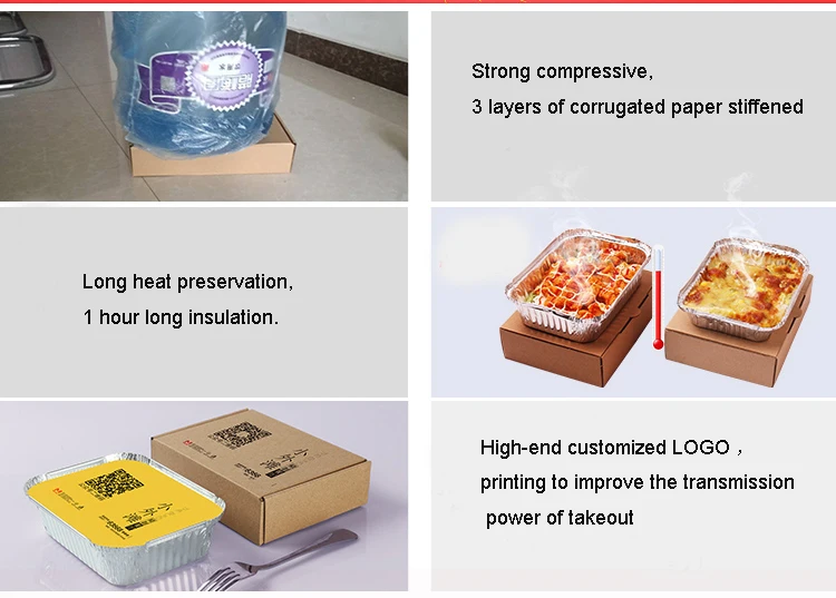 Rectangular carton corrugated shipping food box