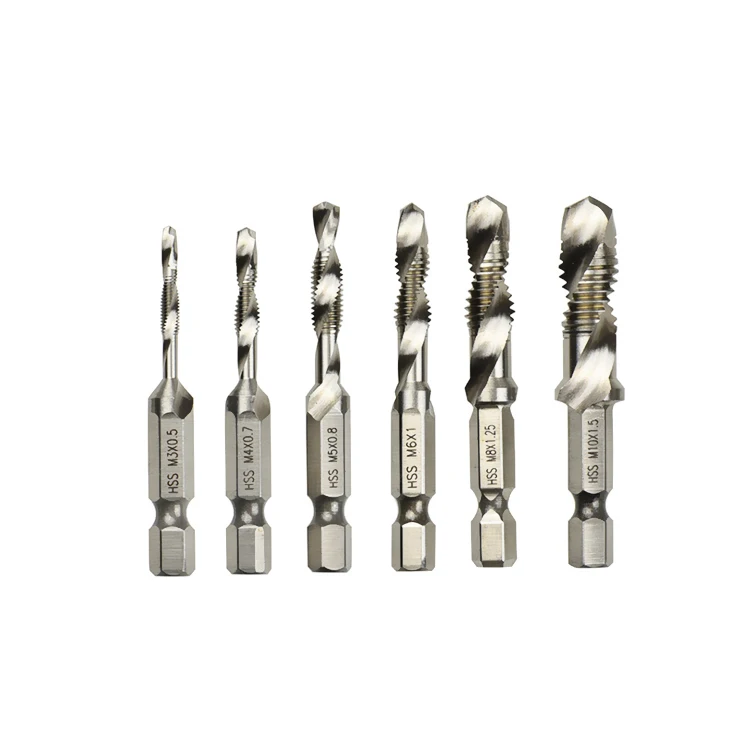 Hss 6pcs Screw Thread Combination Tap Drill Bits 6 32 8 32 10 32 10 24 12 24 1 4 20 Inch Unc Unf American Standard Buy Combination Tap Combination Drill Thread Tap Product On Alibaba Com