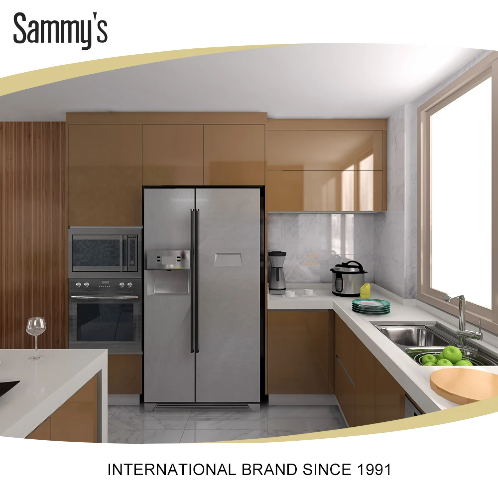 Estilo tradicional francés gabinetes de cocina construido en aparatos