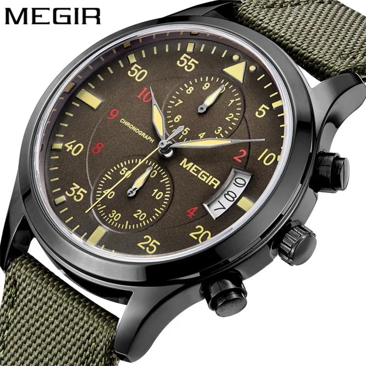 Megir 2021 Watches Men Top Brand Luxury Full Leather ...