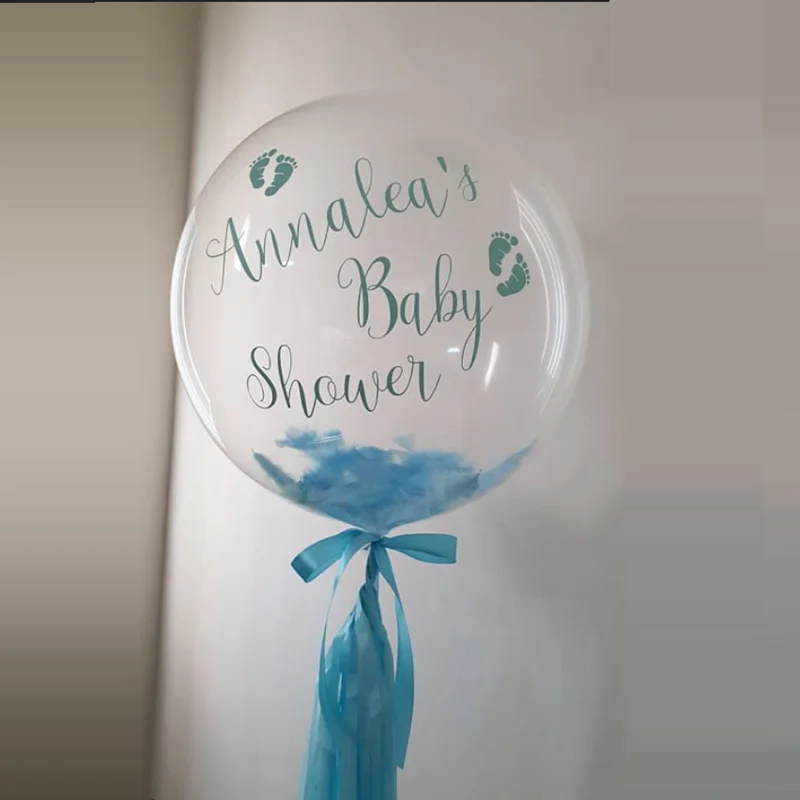 Clear Transparent Bubble Bobo Balloon With Letter Balloon Sticker For