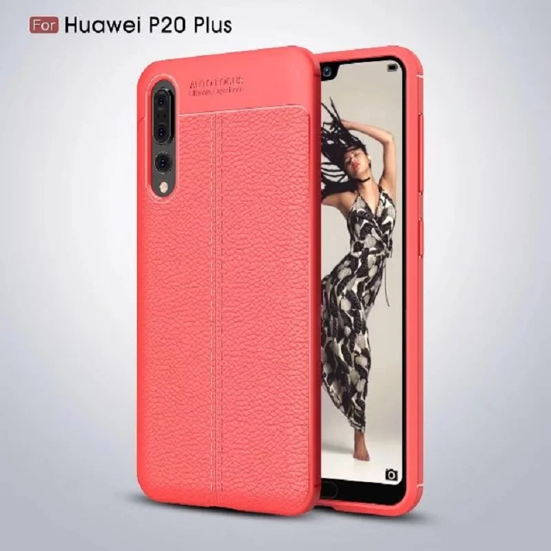 Litchi pattern Soft Tpu case For Huawei P20 Plus Cover