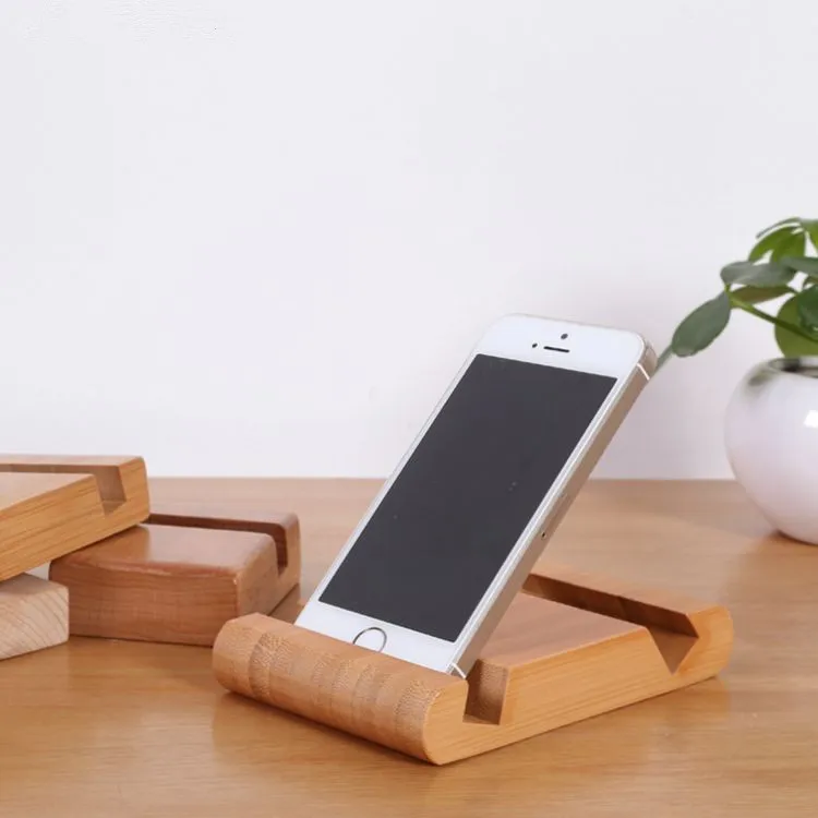 Bamboo Mobile Phone Stand With Card Holder - Buy Phone Stand,Card