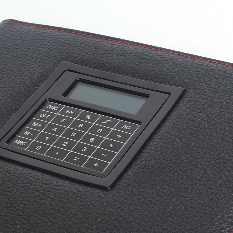 HUAHAO brand Multi-function calculator pu laptop office supplies stationery zipper order custom notebook